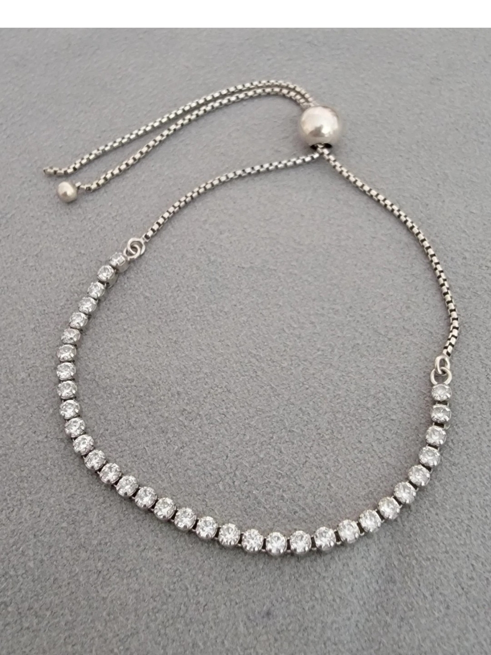 Pandora Sparkling Sterling Silver Clear CZ Slider Bracelet (Read)